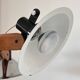 Three-light floor lamp in wood and chrome metal, Spain 1970s.