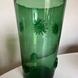 Xxl vase in sun-blown glass italian work empoli 1960