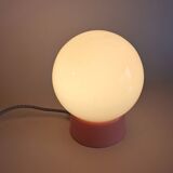 Vintage white opaline living room bedside desk lamp "Malabar"