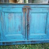 Buffet campagne patiné bleu