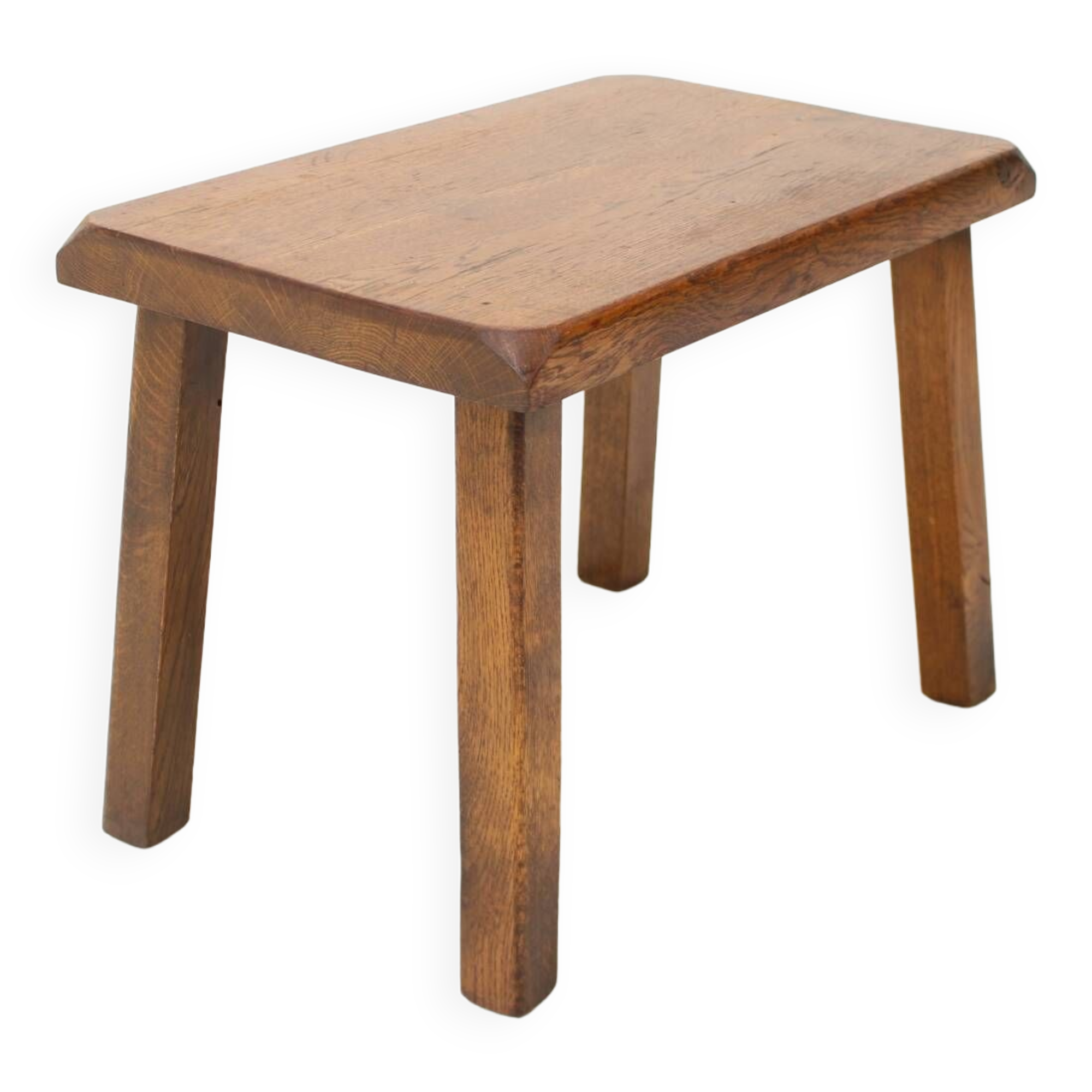 Midcentury Massive Wooden Stool, Czechoslovakia, 1970s
