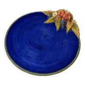 Large decorative plate in glazed ceramic signed Laurence Saint-Amour.
