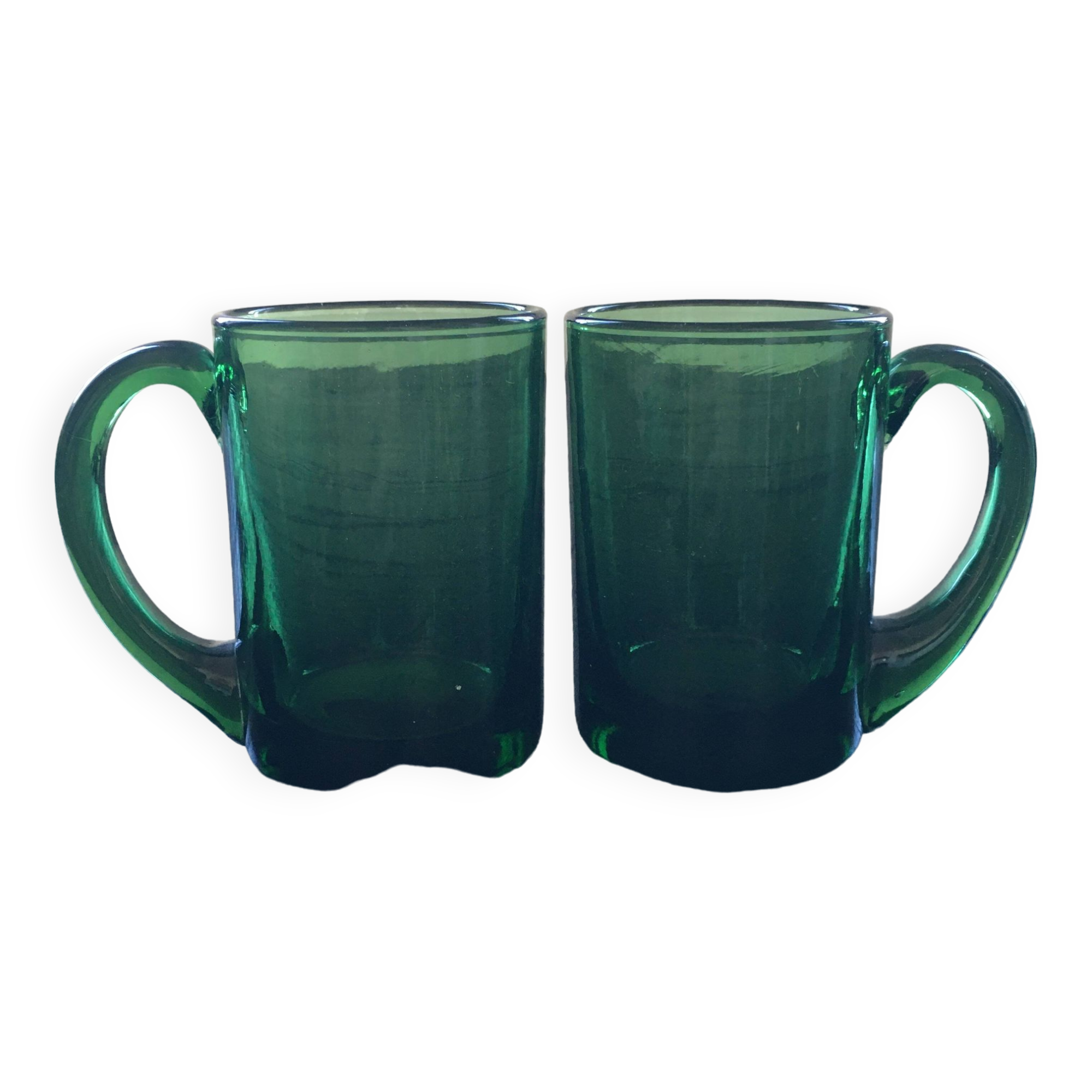 Pair of thick green mugs