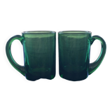 Paire de mugs verts épais