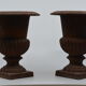 Pair of cast iron Medici vases