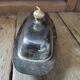 Butter dish silver metal cup glass acorn gilded