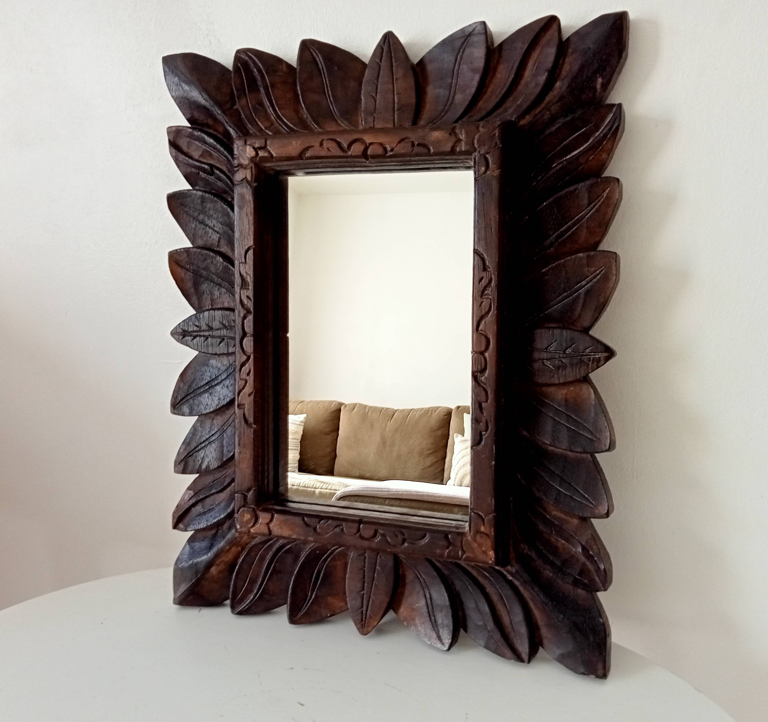Antique mirror in carved wood