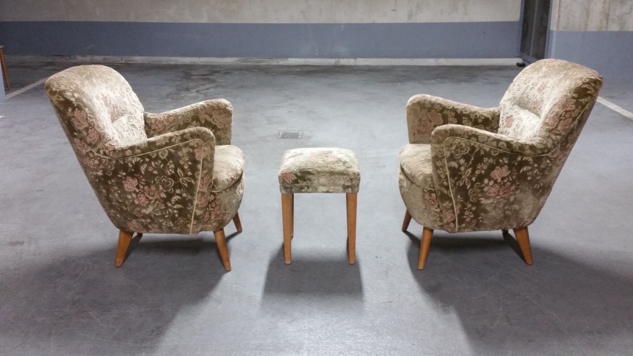 Pair of armchairs flower 50s