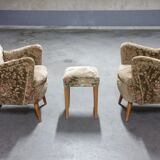 Pair of armchairs flower 50s