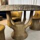 Garden furniture in concrete imitation faux wood