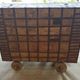 Old Vintage Indian Box on Wooden Wheels Early 20th S