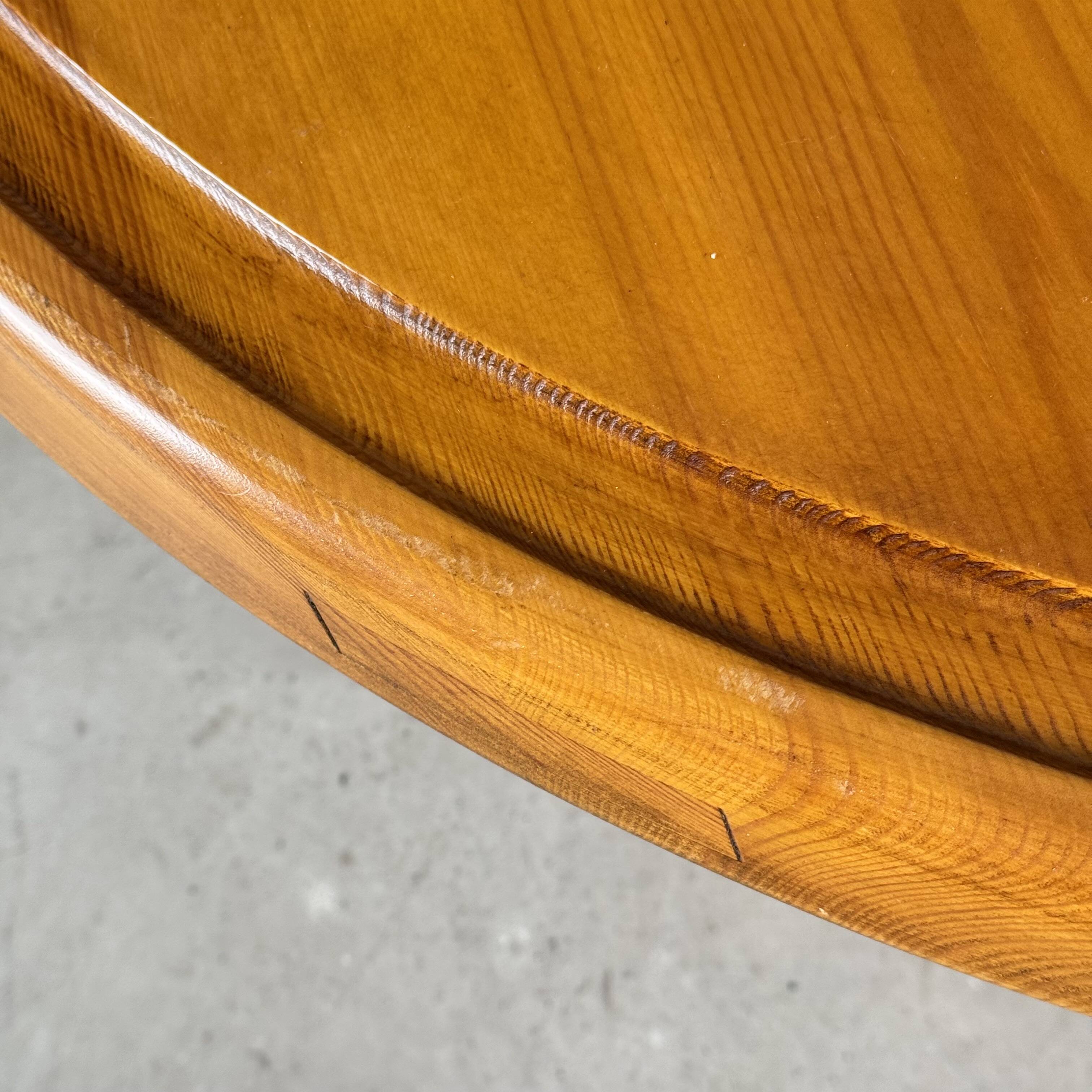 Round Pine Coffee Table, Charlotte Perriand for Les Arcs, France, 1960s