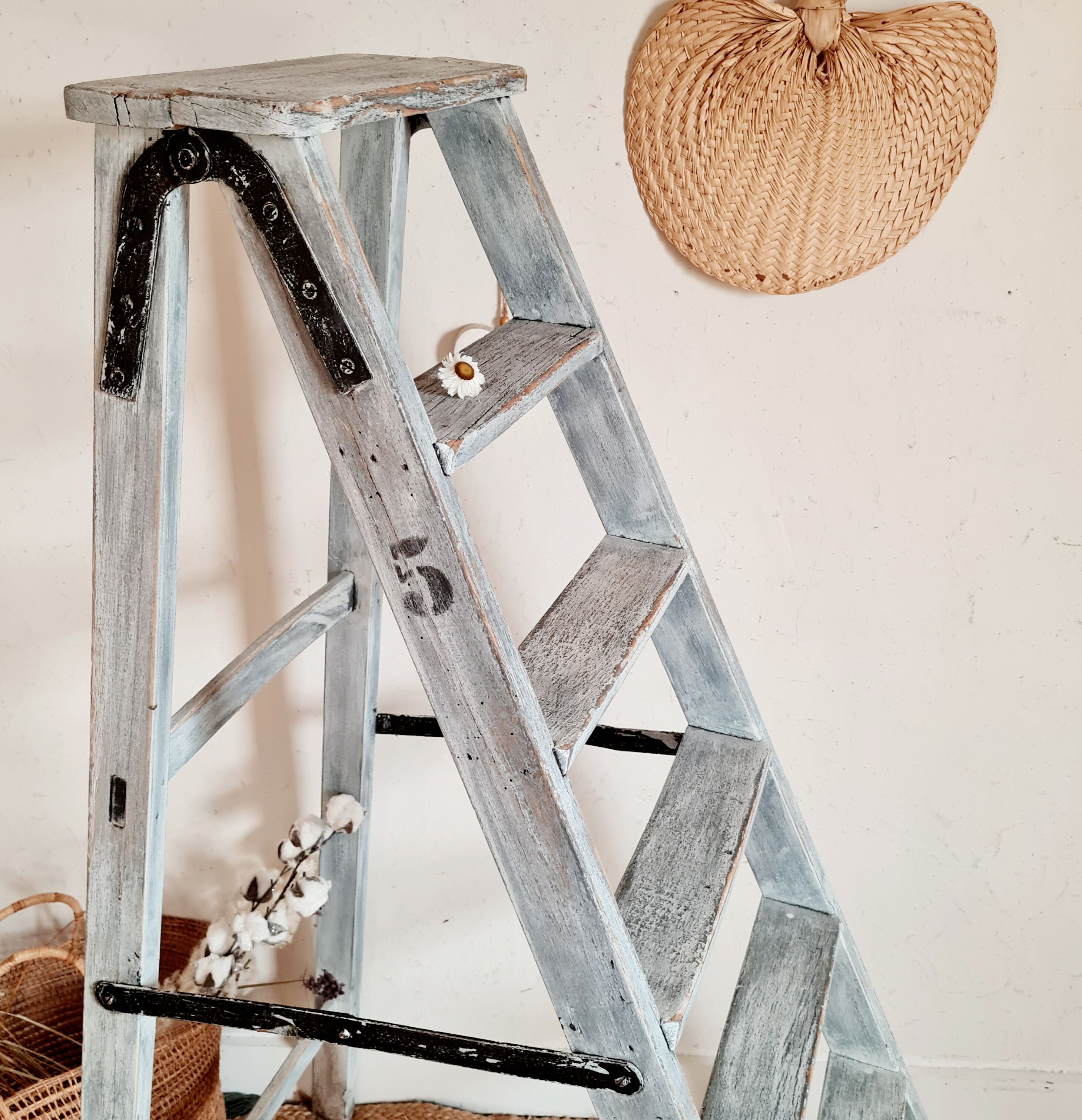 Old wooden stepladder