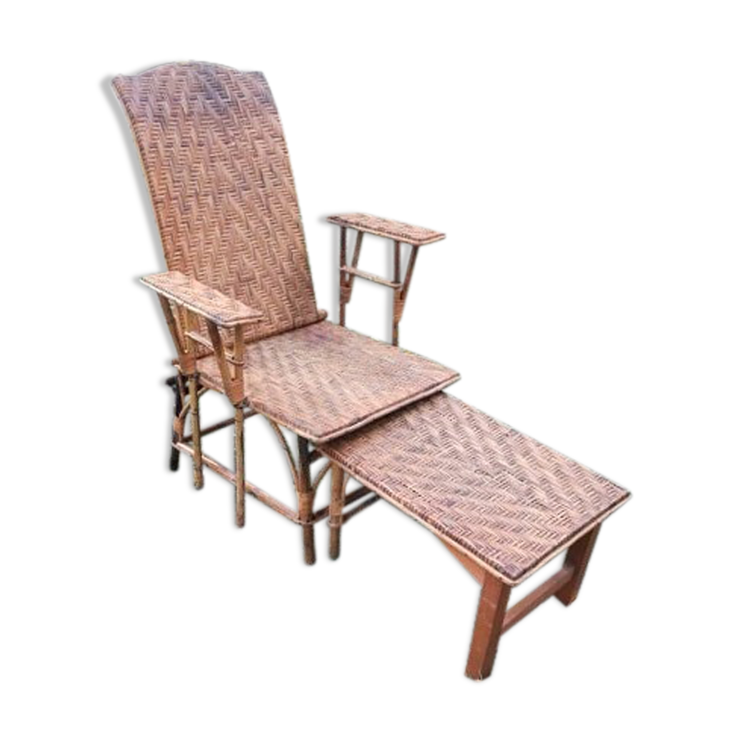 Chaise longue en rotin