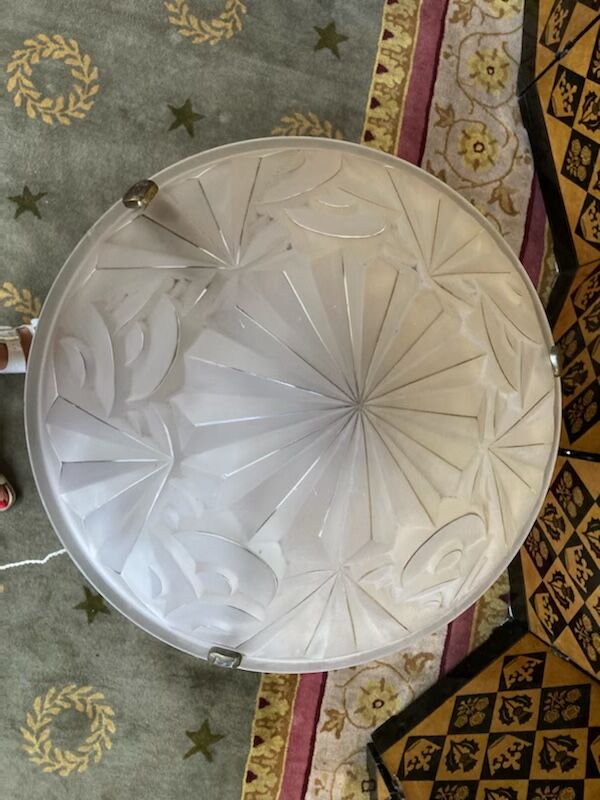 Art Deco period lamp in glass and brass