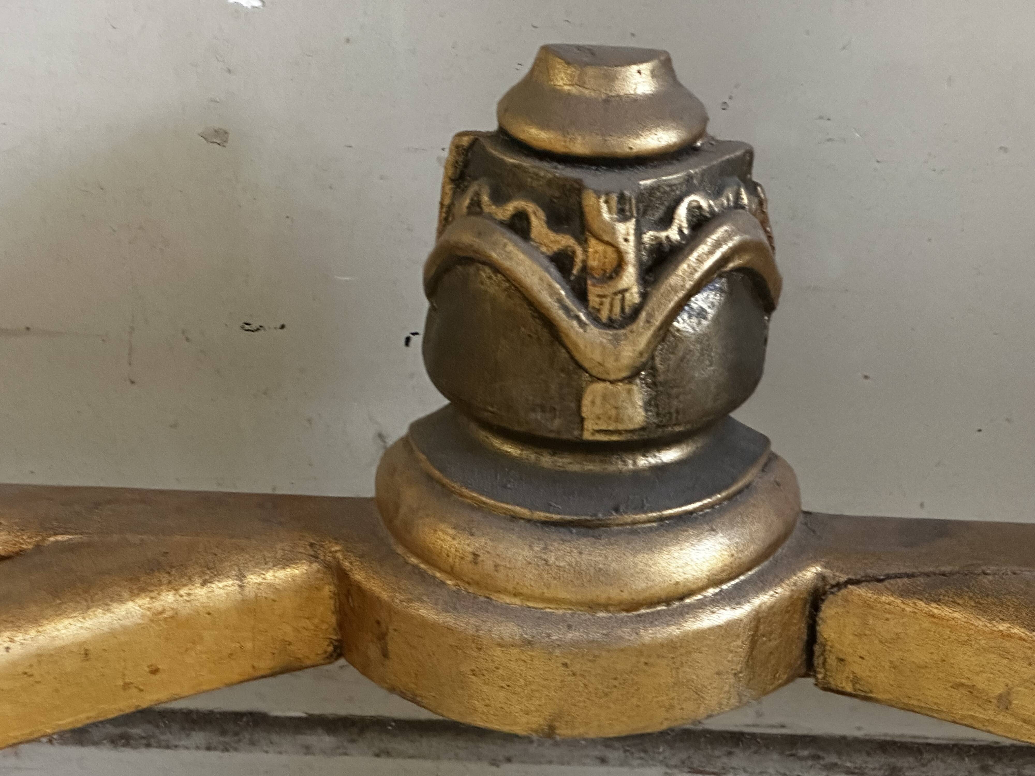 Hollywood Regency Console - Gilded Wood and Marble