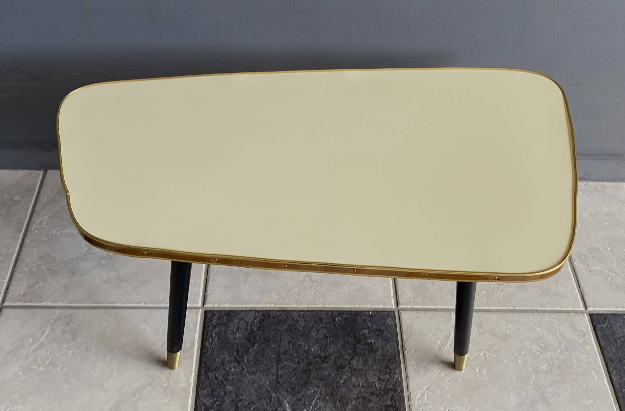 low Yellow formica side table 1960s