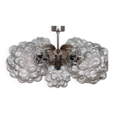 Pendentif en verre et chrome par Kamenicky Senov, Tchécoslovaquie, années 1970