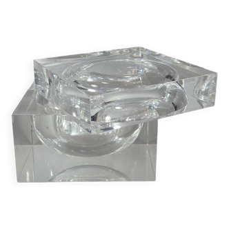 Seau à glace plexiglass de Alessandro Albrizzi, vintage 60/70s Bel état B682