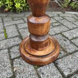 Vintage Wooden Plant Table, Tall Pedestal Side Table, Farmhouse Interior Style, Mid Century Furniture