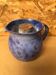 Old Vintage Blue Enamelled Terracotta Carafe Refresher Pitcher