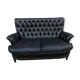 Black leather sofa 2 padded seats