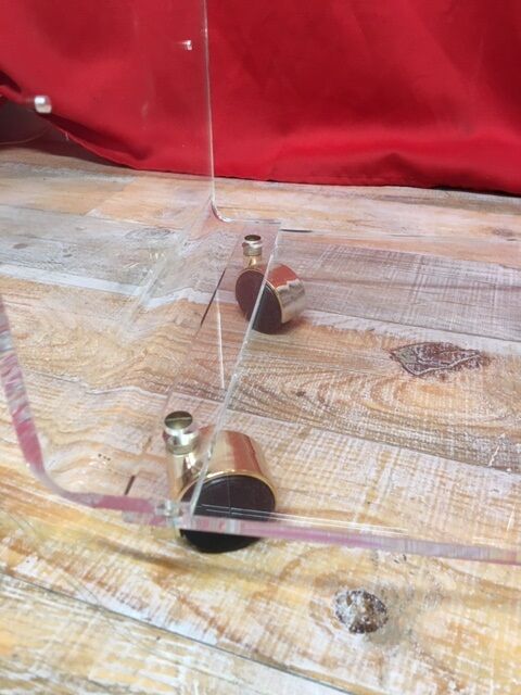 1970 plexiglass rolling side table