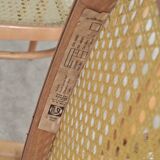 Set of 10 Bystrice tone wooden and caned chairs from the 1960s.