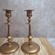 Pair of antique weighted brass candlesticks – neoclassical style