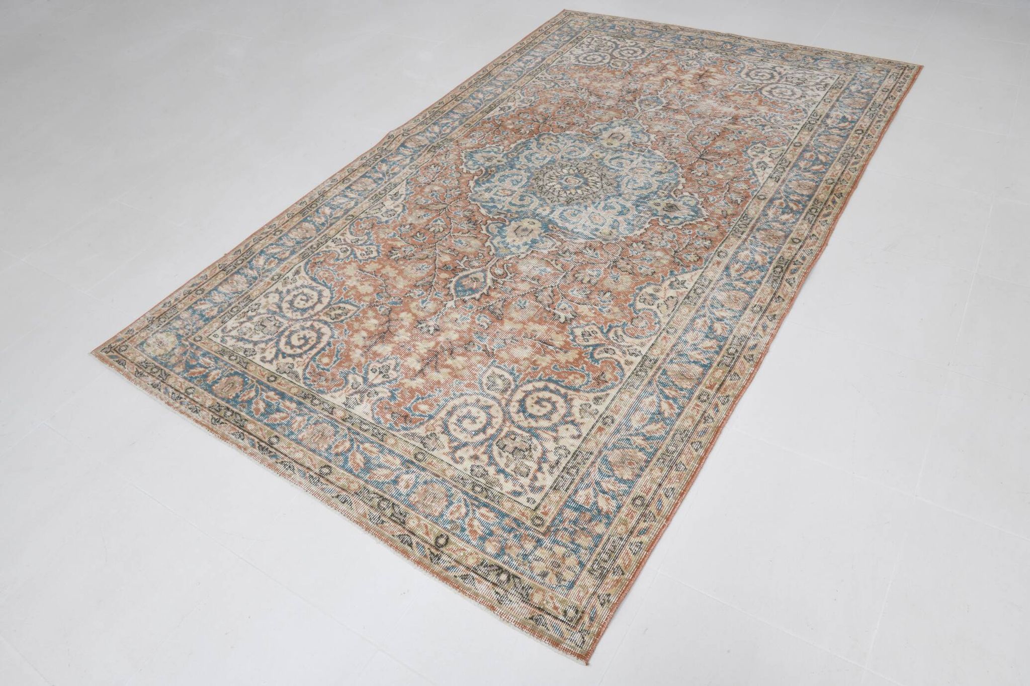 Tapis oriental classique vintage bleu rouge 5x9, 168x268 cm