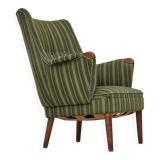 1960s, Danish armchair, green furniture wool, teak wood.
