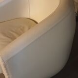 Ivory leather club armchair