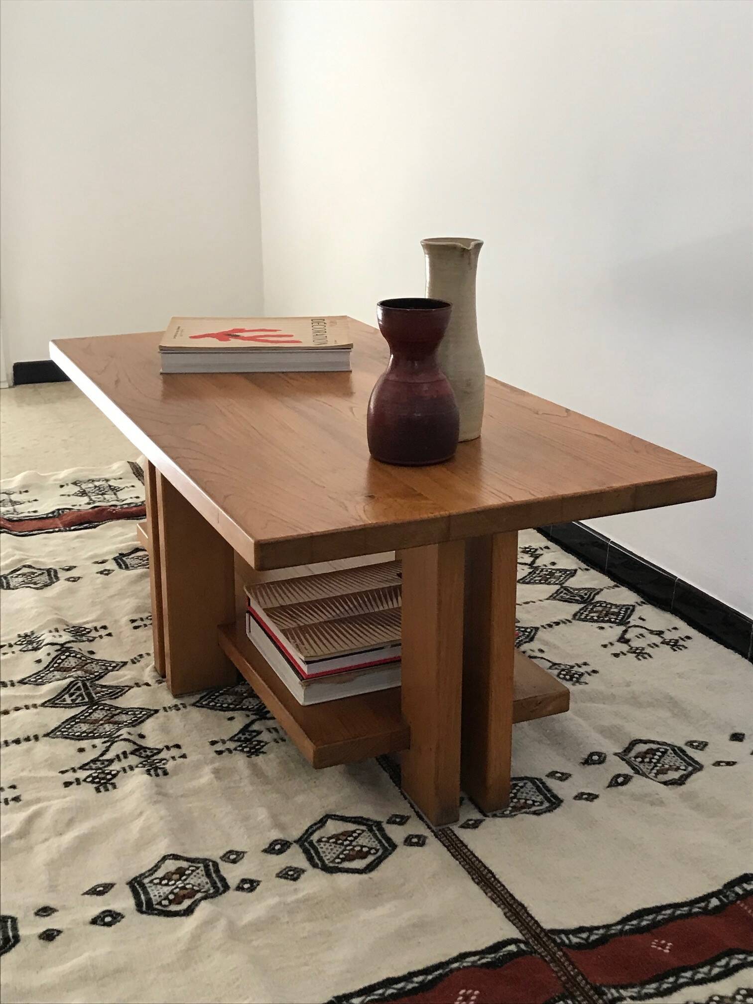 Solid elm coffee table from the 80s