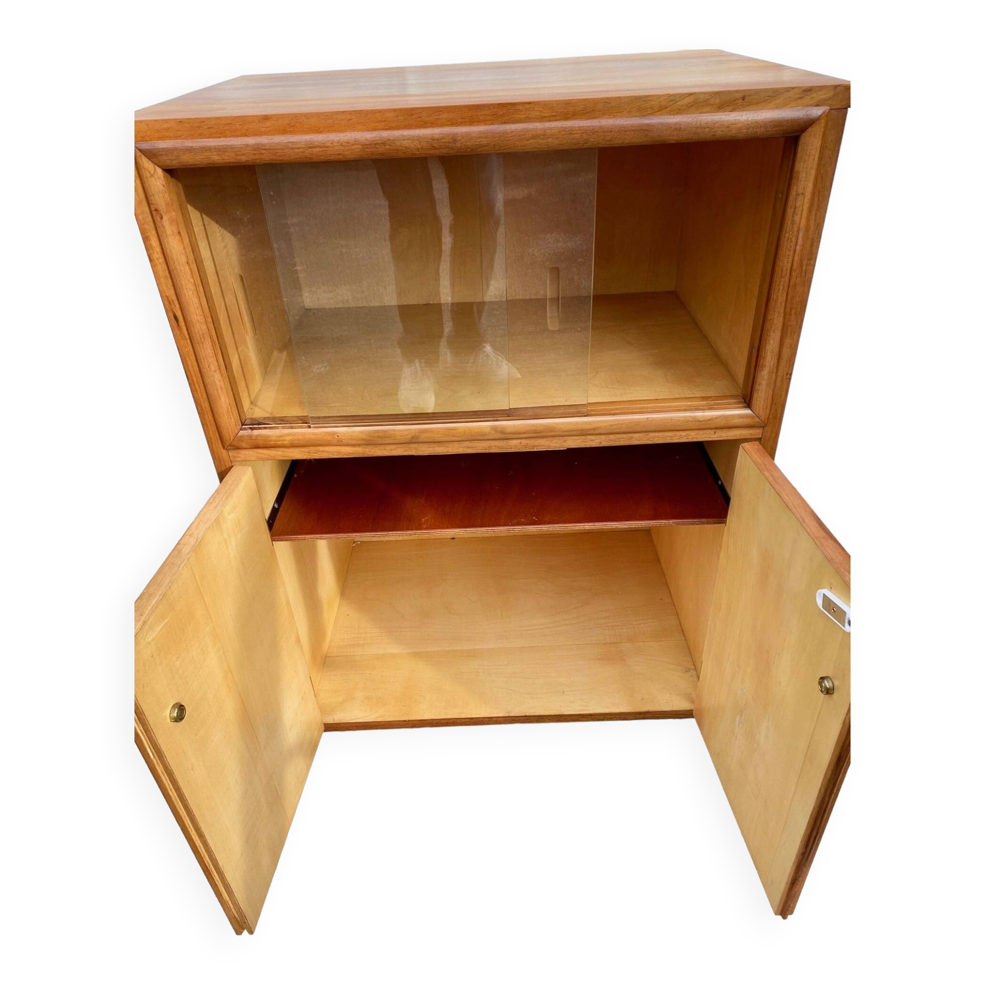 Scandinavian bar cabinet on casters
