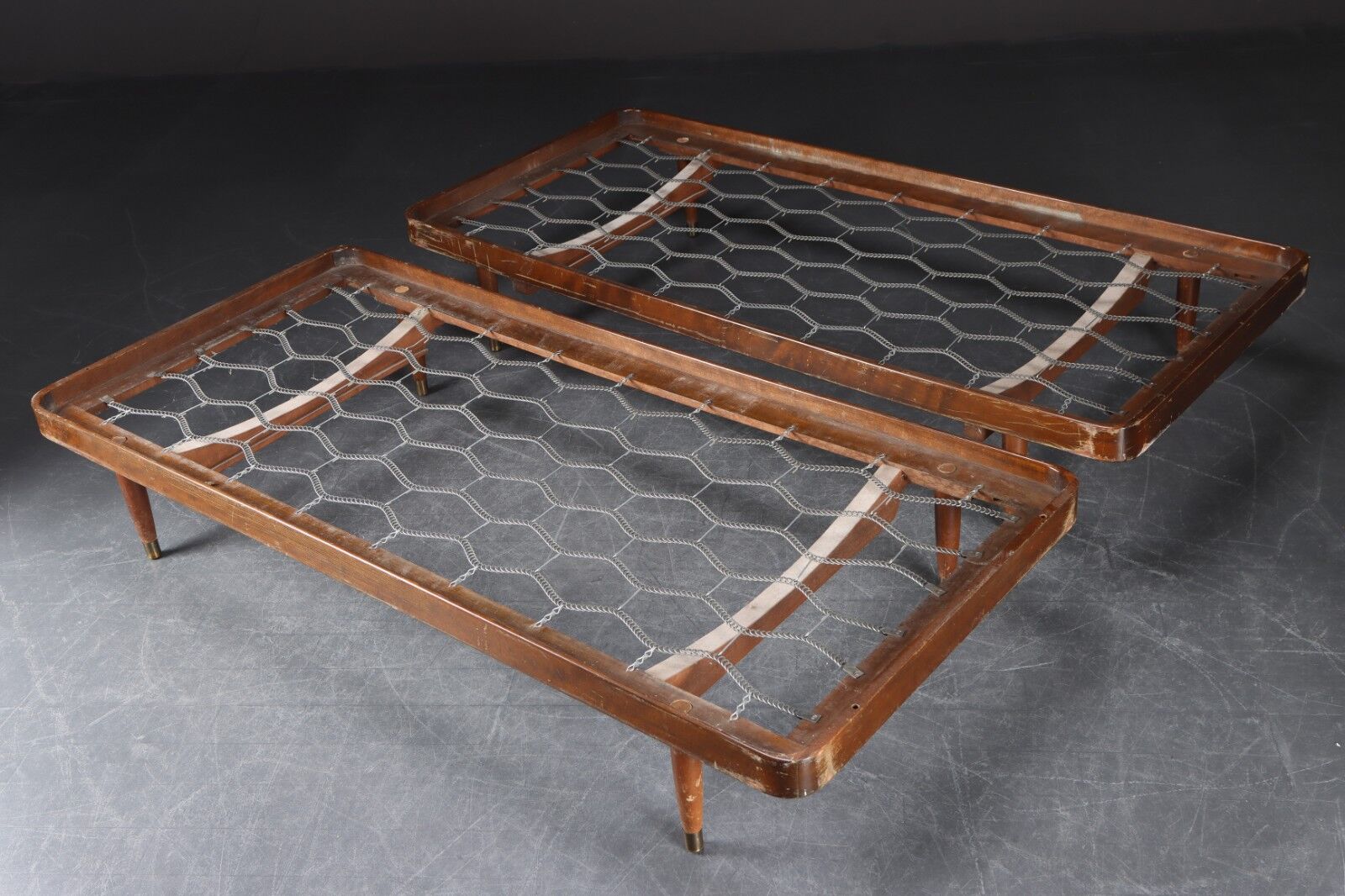 Pair of beech wood daybeds, 1950s