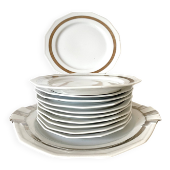 Art Deco porcelain dessert plates and platter
