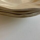 Set of 4 ivory Sarreguemines plates with gadroons