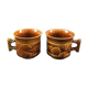 Two brown coffee cups