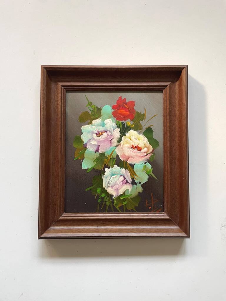 Oil painting "Roses", 1970