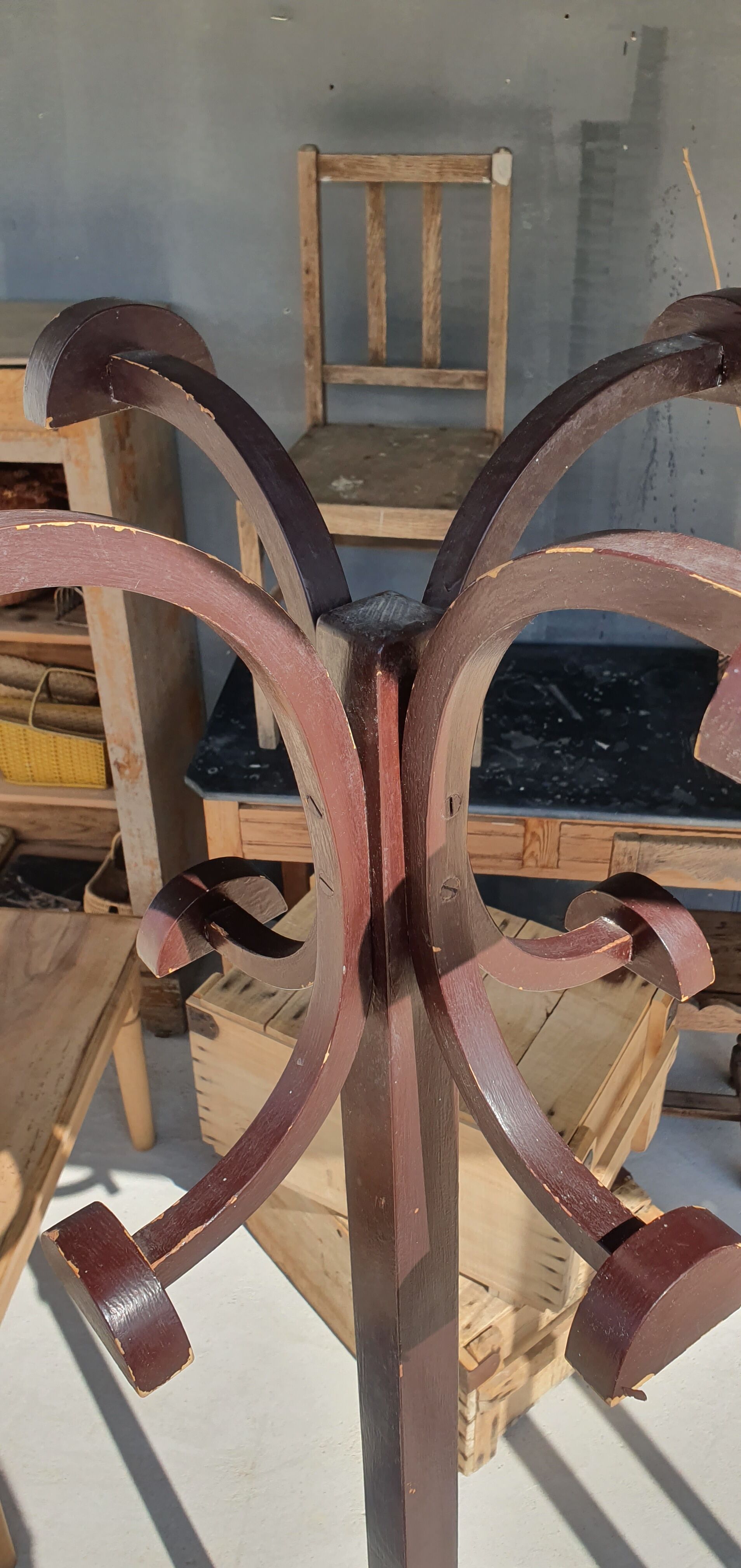 Painted wood coat rack