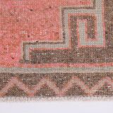 3x10 Salmon & Brown Ikat Pattern Vintage Runner Rug, 82x312Cm