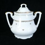 Coffee service in white and gold porcelain Limoges France