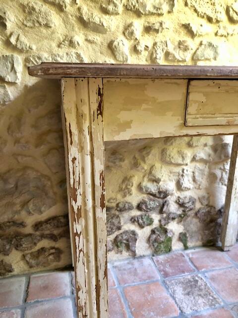 Antique wooden farmhouse table