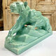 Cracked lioness sculpture art deco 1930 signed odyv