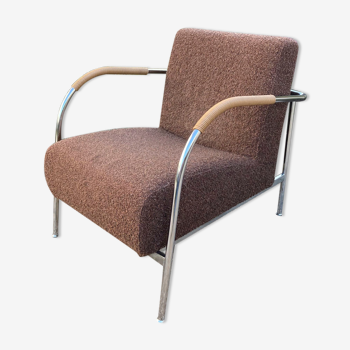 Vintage armchair 60s in curly wool
