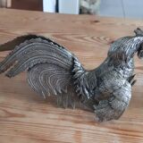 2 silver metal roosters