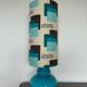 Blue opaline table lamp and vintage Maori fabric