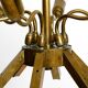 50s brass chandelier with white and transparent Murano glasses Franco Luce