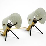 Pair of Mid Century Modern metal brass table and wall lamps by Ernest Igl