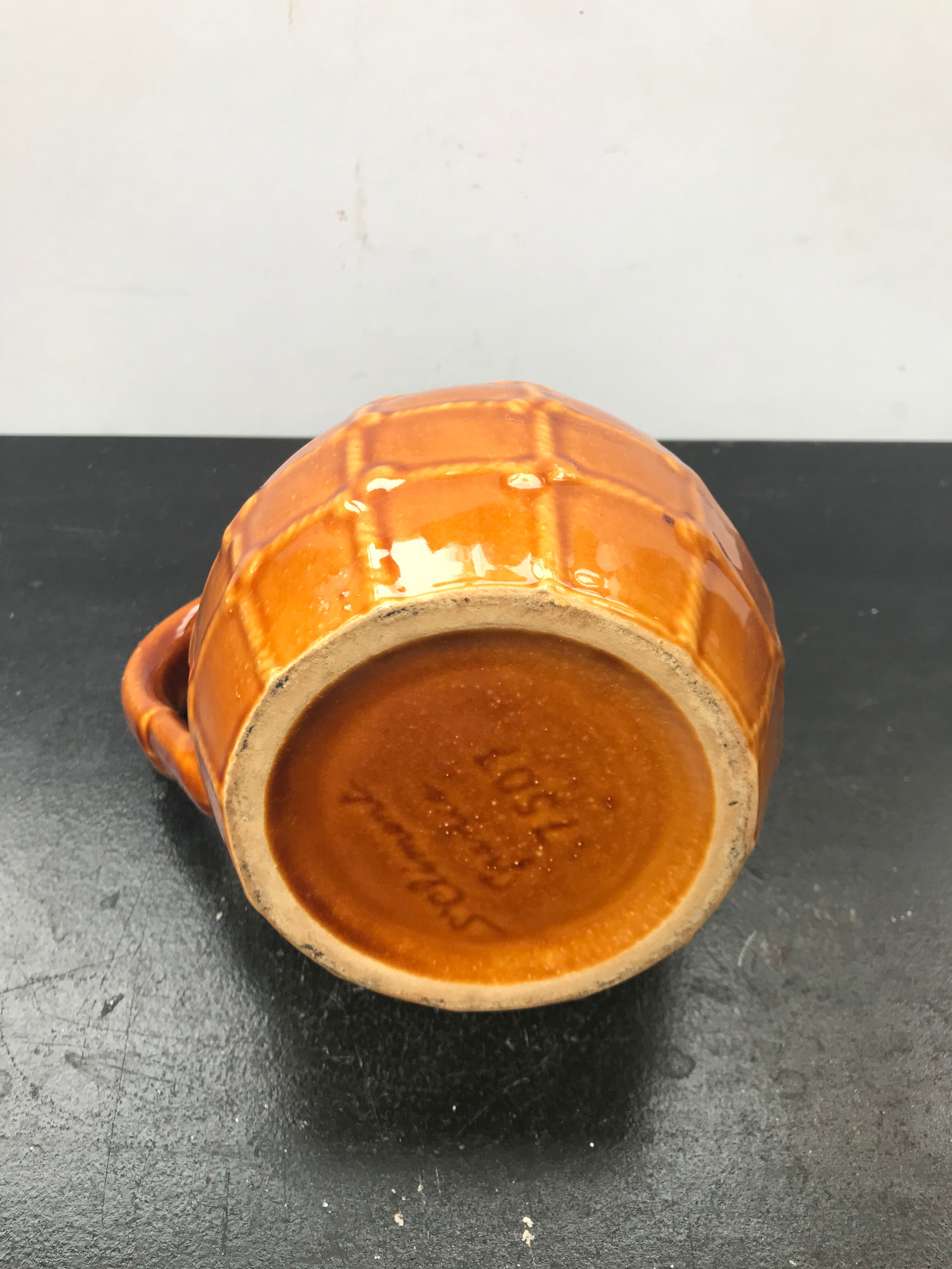 Former pitcher St Clement ceramics marron gaufré made in france vintage